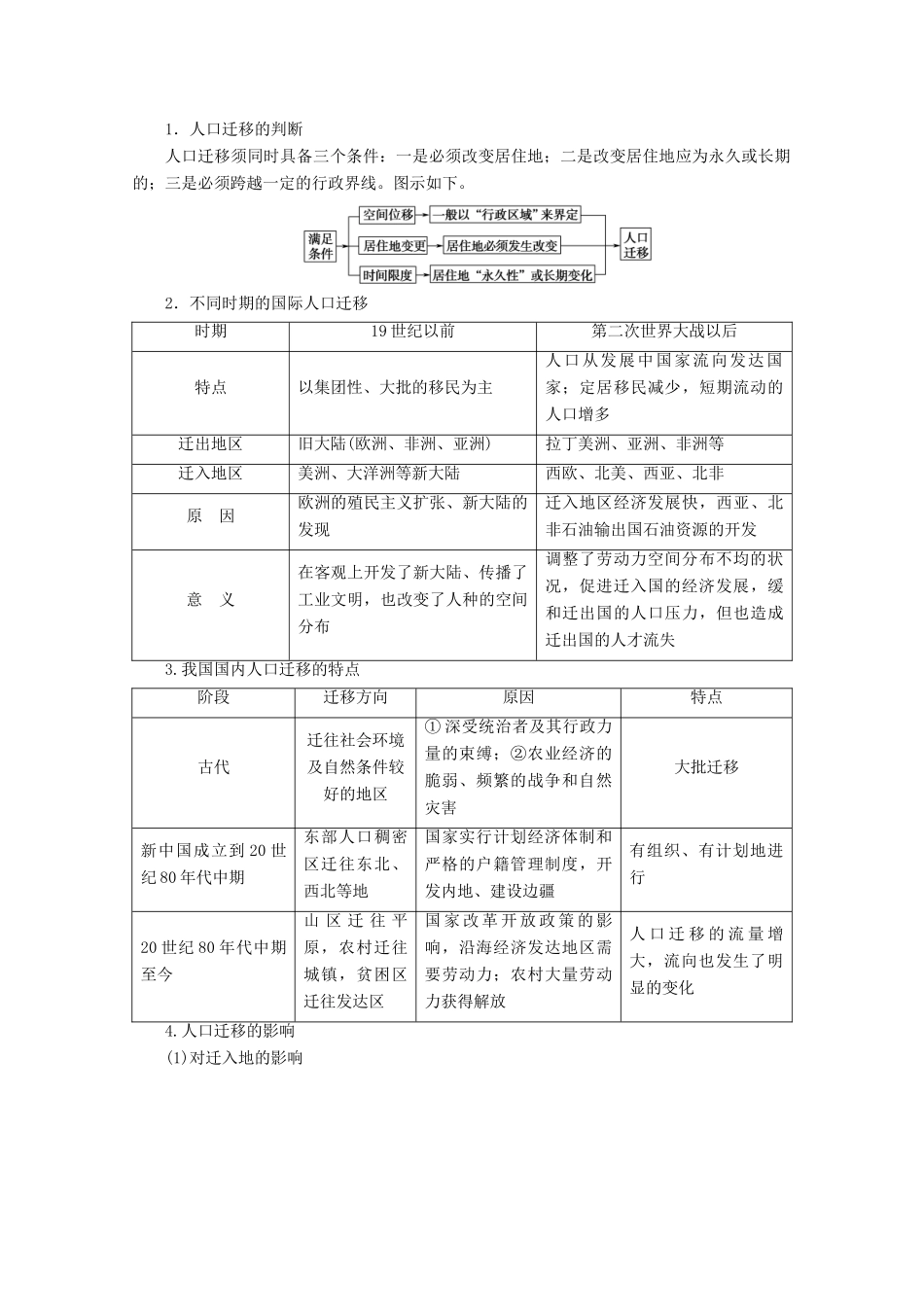高中地理 第1章 人口的变化 第2节 人口的空间变化学案 新人教版必修2-新人教版高一必修2地理学案_第3页