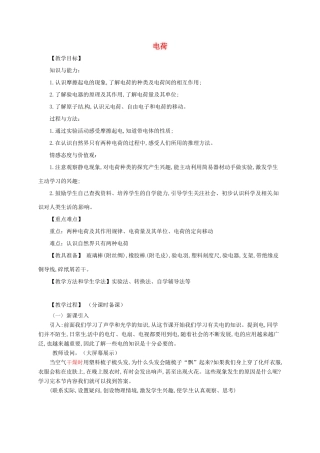 河南省郑州市中考物理《电荷》复习教案-人教版初中九年级全册物理教案