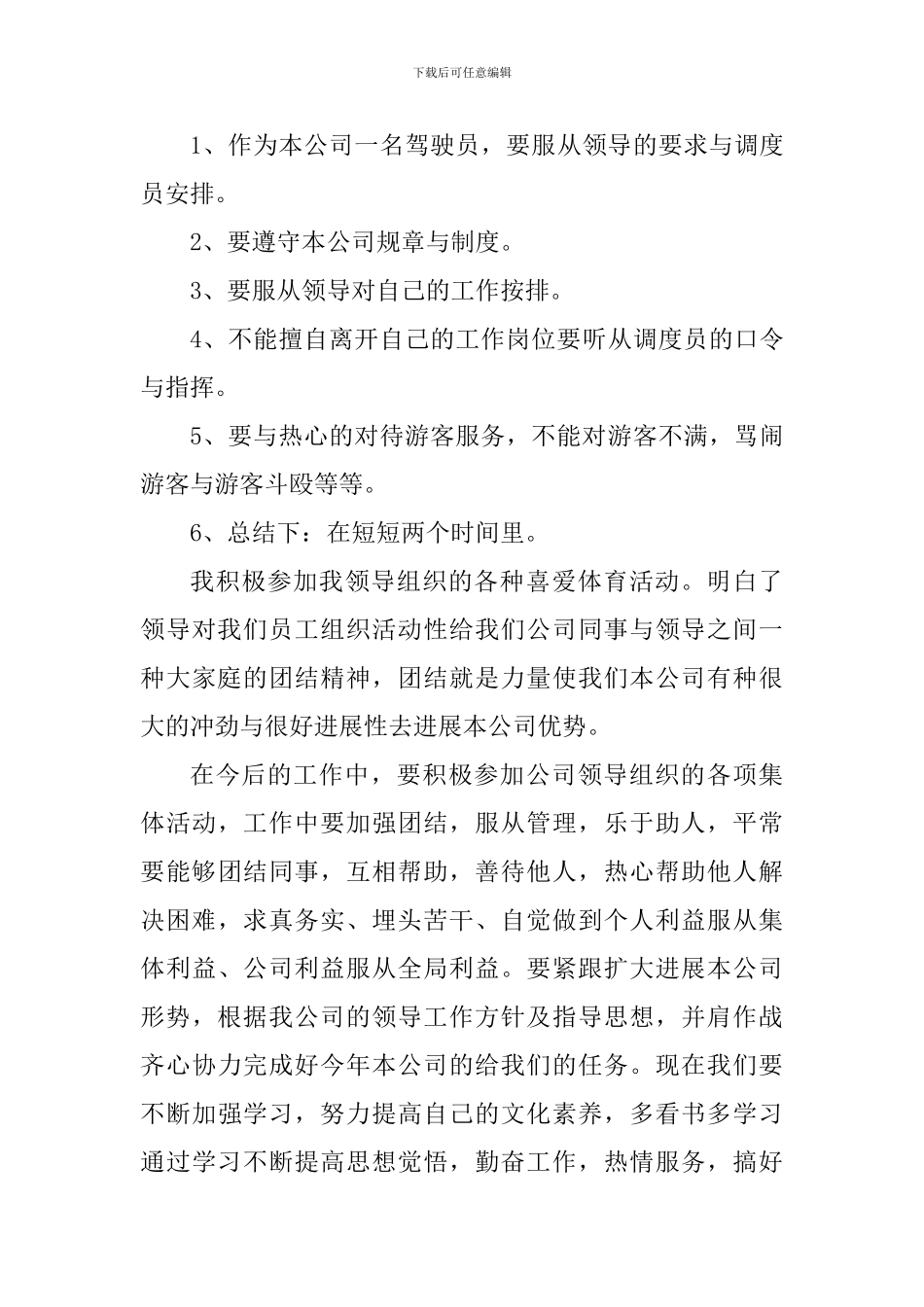 司机个人工作心得体会范文5篇_第3页