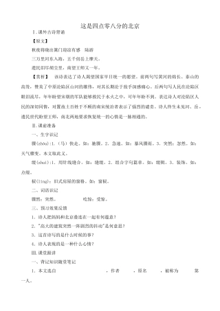 九年级语文下册这是四点零八分的北京