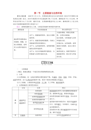 高中地理 第五章 地球上的植被与土壤 第1节 主要植被与自然环境学案 湘教版必修1-湘教版高一必修1地理学案