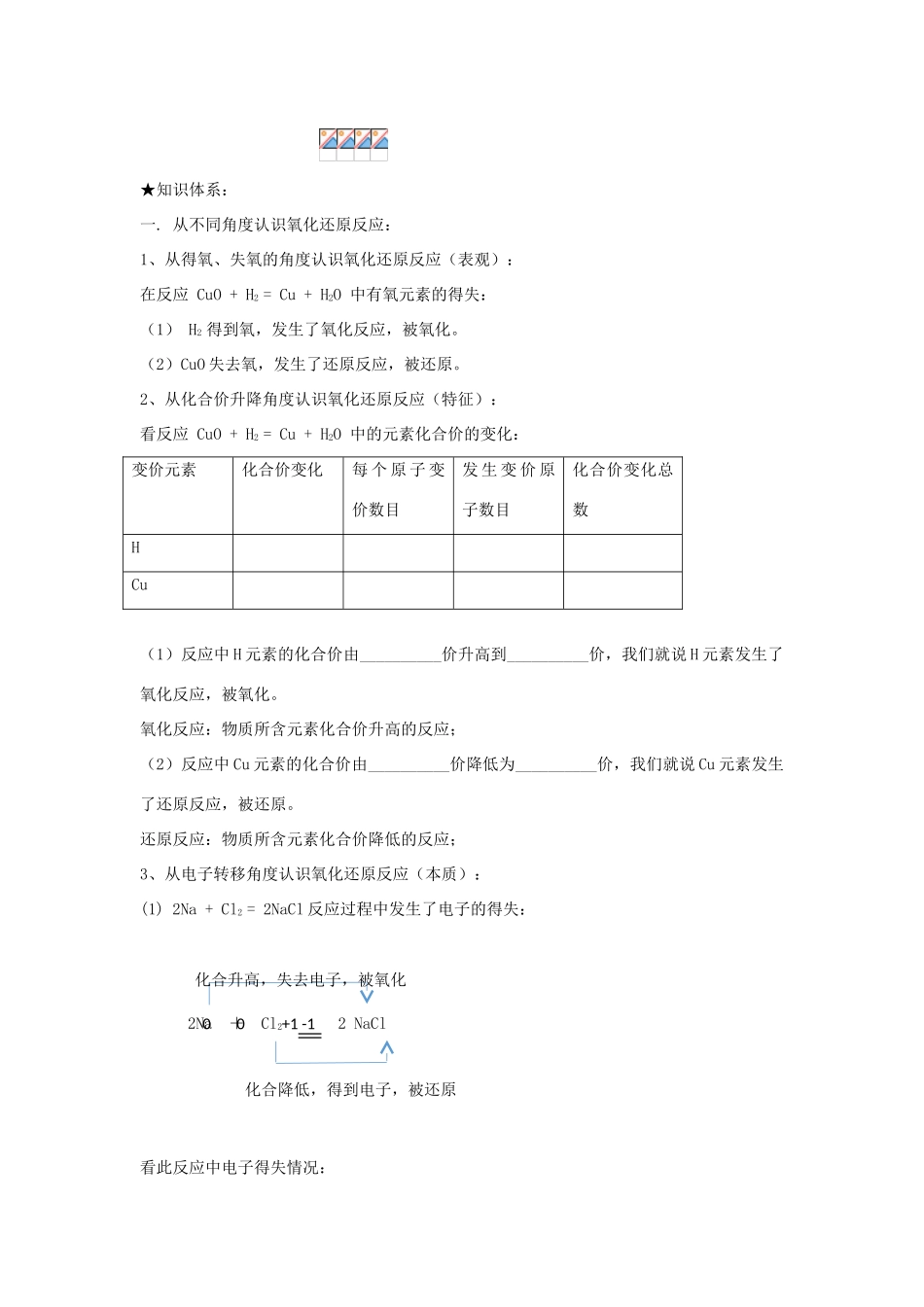 高中化学 第二章 化学物质及其变化 第三节 氧化还原反应（第1课时）氧化还原反应学案 新人教版必修1-新人教版高一必修1化学学案_第2页