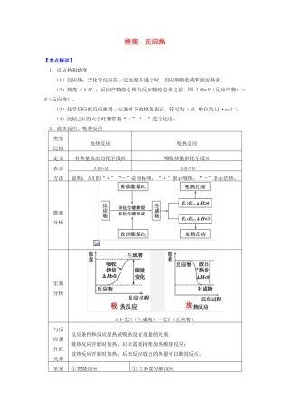 高中化学 专题1 化学反应与能量变化 第一单元 化学反应中的热效应 1 焓变、反应热学案 苏教版选修4-苏教版高二选修4化学学案