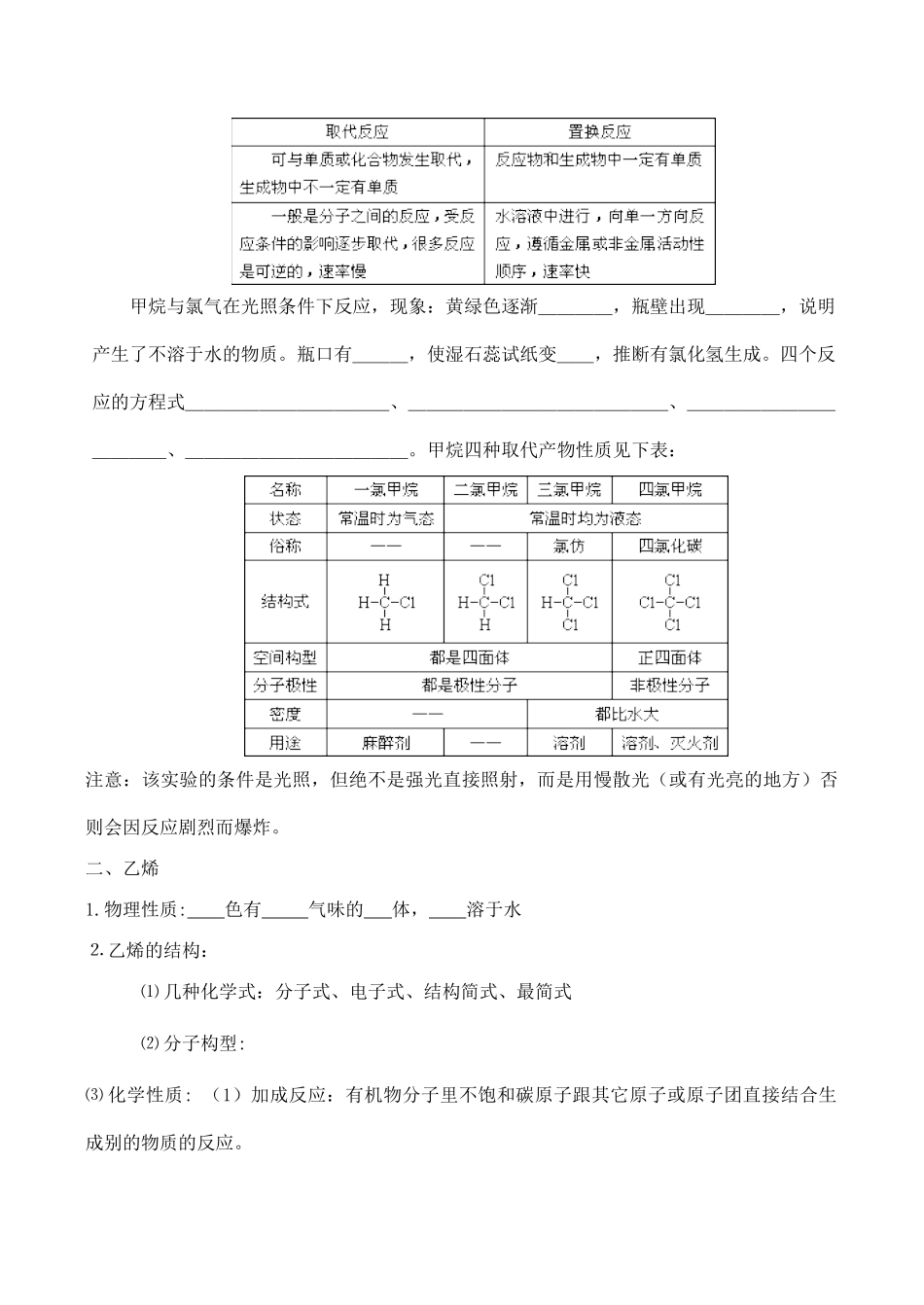 高三化学一轮复习学案：《脂肪烃》学案（新人教版）_第2页