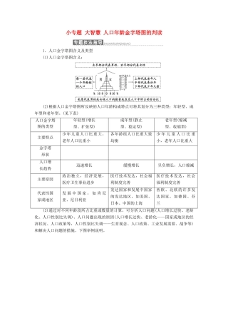 高中地理 第一章 人口的变化 小专题大智慧 人口年龄金字塔图的判读学案（含解析）新人教版必修2-新人教版高一必修2地理学案