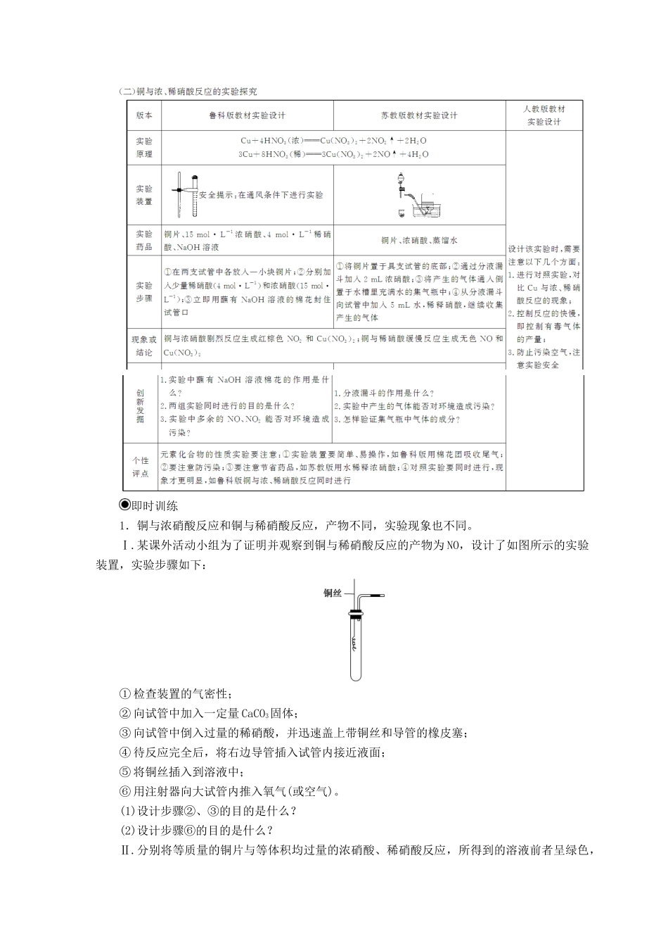 高中化学 第四章 非金属及其化合物章末系统总结学案 新人教版必修1-新人教版高一必修1化学学案_第2页
