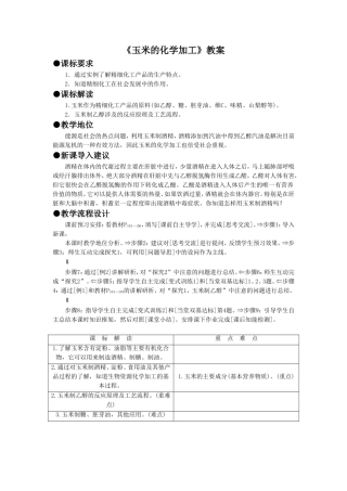 《玉米的化学加工》教案1