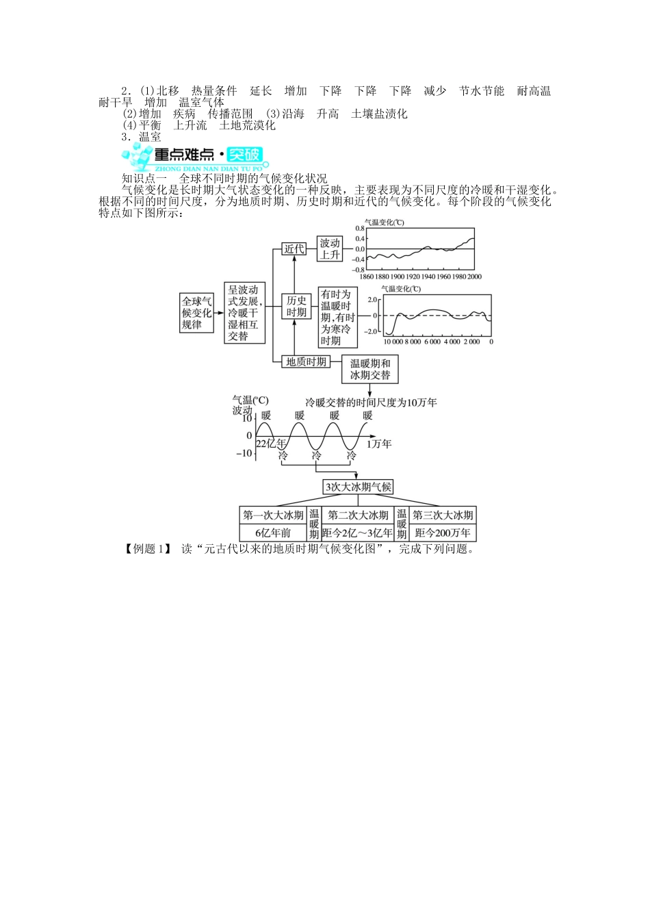 高中地理 第四章 自然环境对人类活动的影响 第二节 全球气候变化对人类活动的影响（1）学案 中图版必修1-中图版高一必修1地理学案_第2页