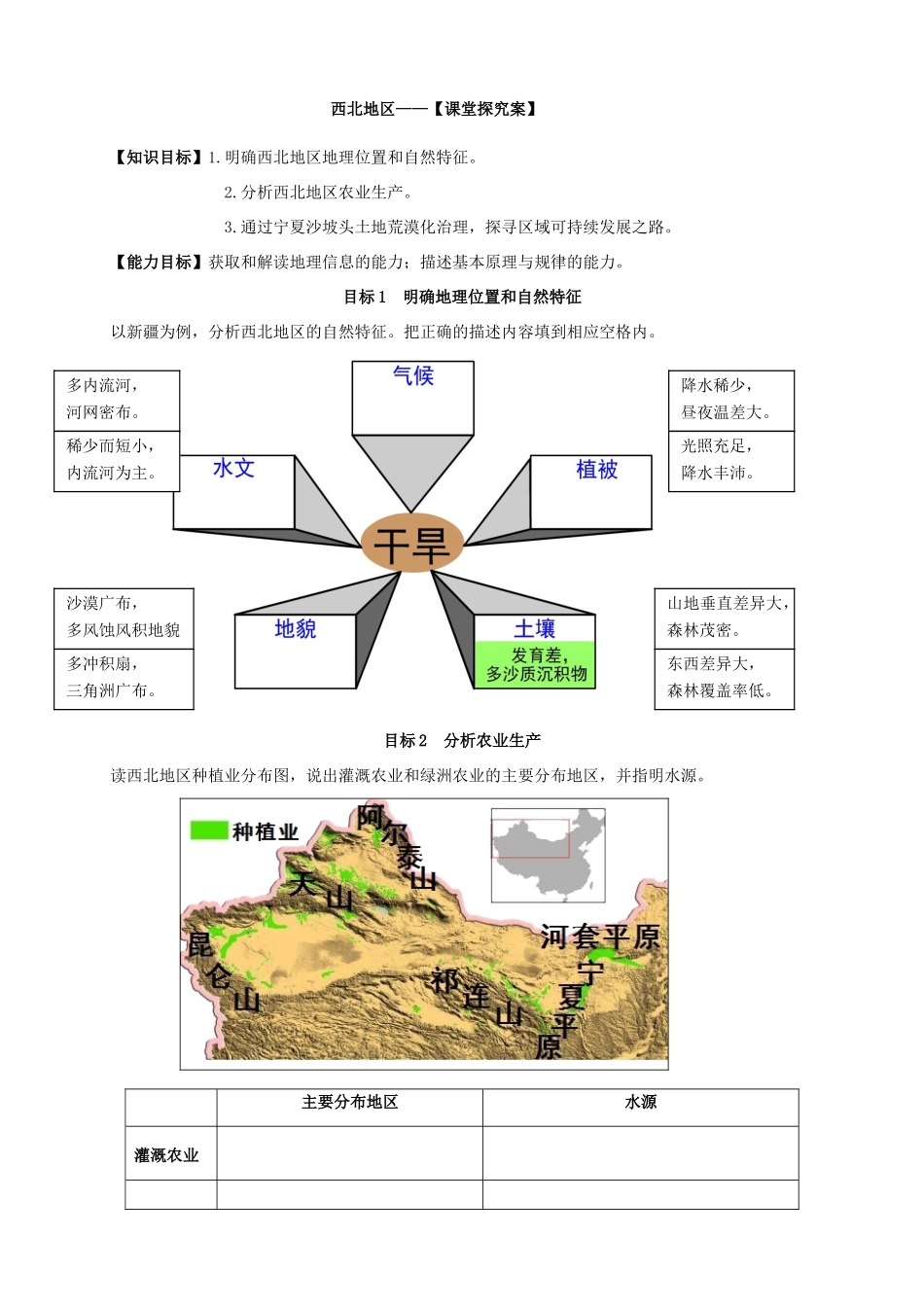 高中地理 第一章 区域地理环境与人类活动 第三节 区域发展差异导学案 湘教版必修3-湘教版高一必修3地理学案_第3页