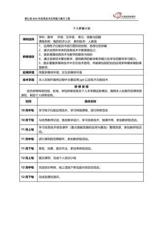 厉彩英个人研修计划