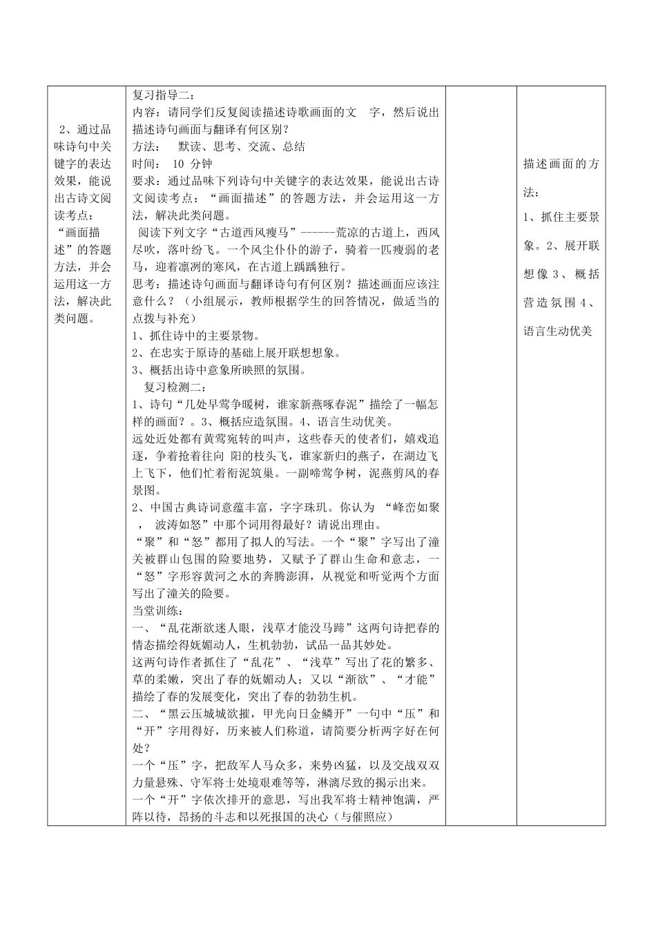 （河南专用）中考语文二轮复习 古诗文阅读 专项训练（第1课时）精品教案 新人教版-新人教版初中九年级全册语文教案_第3页