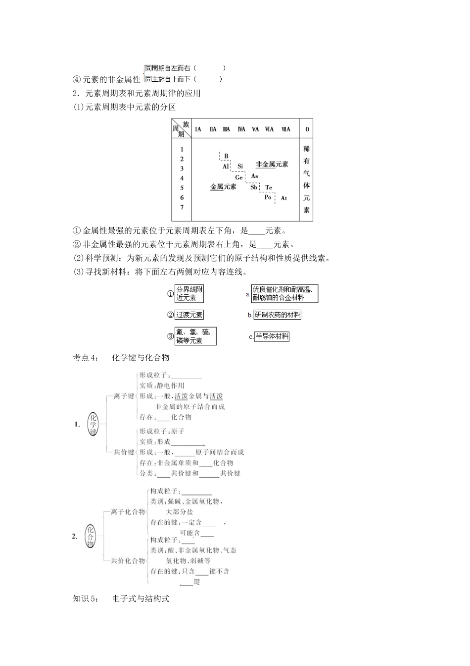 高考化学二轮专题突破 专题五 物质结构 元素周期律导学案-人教版高三全册化学学案_第3页
