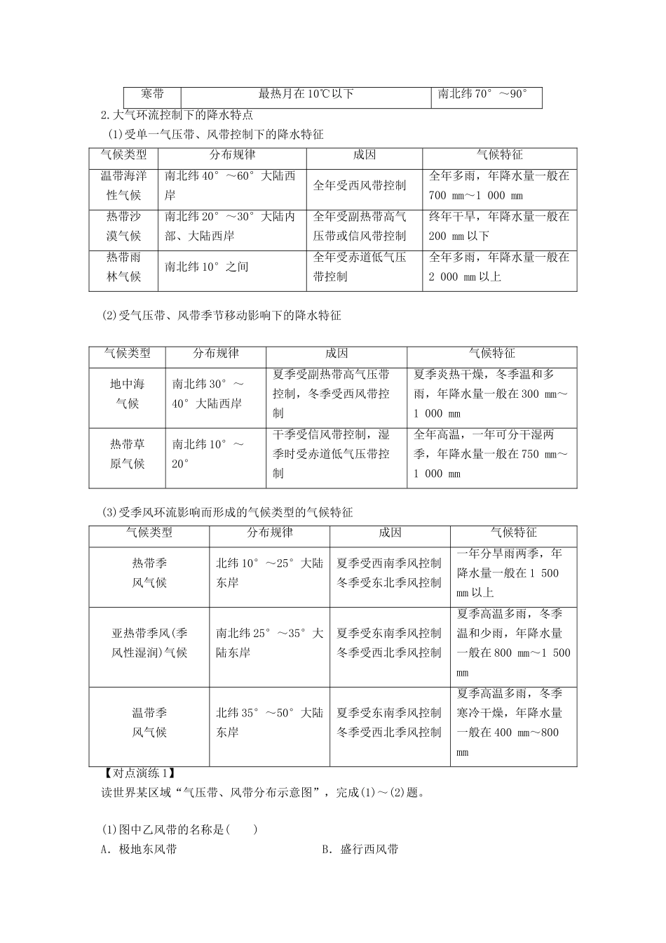 高中地理 第二章 自然环境中的物质运动和能量交换章末归纳提升学案 湘教版必修1-湘教版高一必修1地理学案_第2页