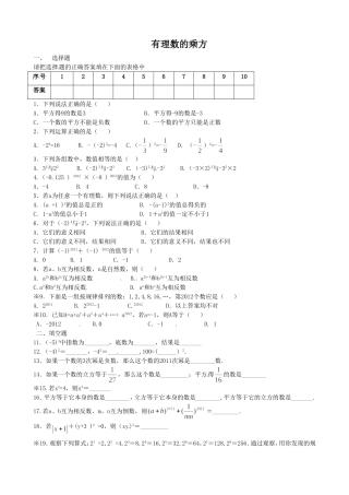 1.5--有理数的乘方.5有理数的乘方》练习