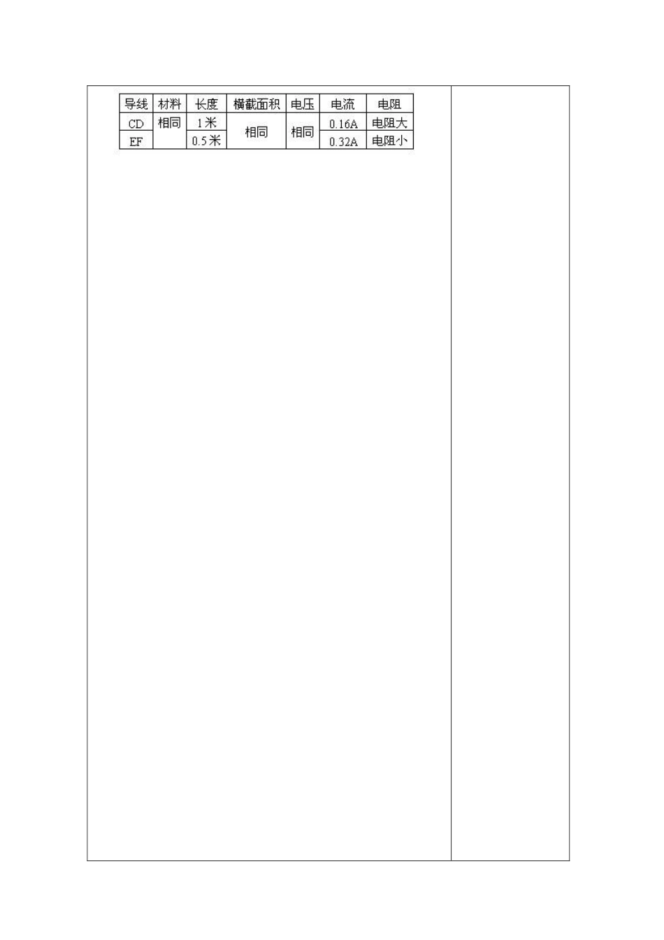 浙江省温州市龙湾区实验中学八年级科学上册 4.4 影响导体电阻大小的因素教案 浙教版_第3页