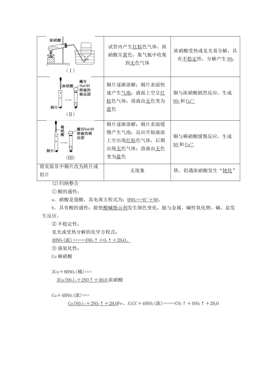 高中化学 3.2.3硝酸 人类活动对氮循环和环境的影响学案 鲁科版必修1-鲁科版高一必修1化学学案_第2页