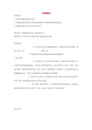 九年级语文下册 《安塞腰鼓》教案11 鄂教版