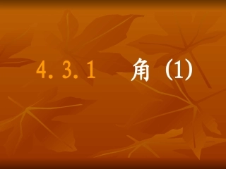 人教版七年级数学上册4.3.1-角