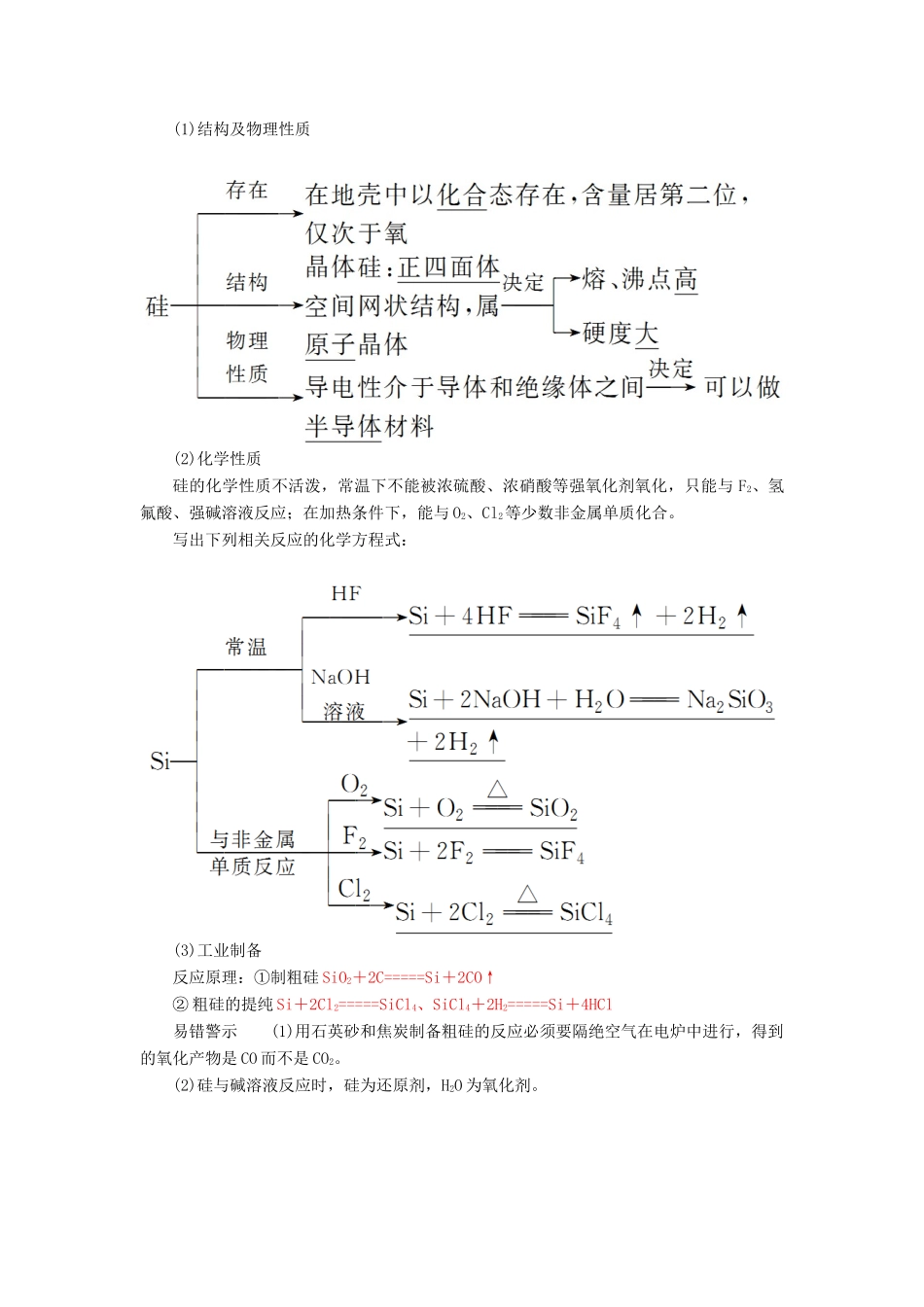 高考化学一轮复习 第4章 非金属及其化合物 第1节 碳、硅及无机非金属材料学案-人教版高三全册化学学案_第2页