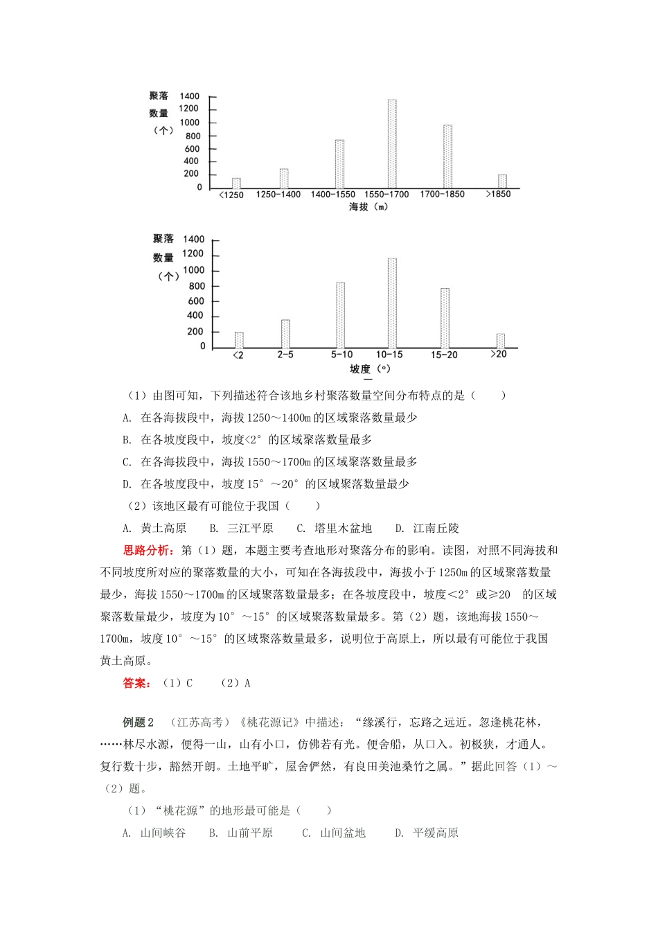 高中地理 第二章 城市与环境 第一节 城市空间结构 聚落的类型及特点学案 湘教版必修2-湘教版高一必修2地理学案_第3页