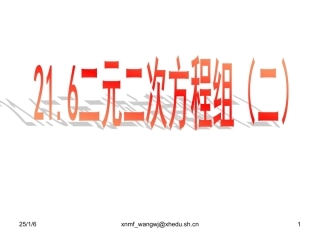 21.6二元二次方程组的解法