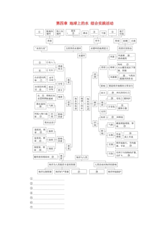 高中地理 第四章 地球上的水 综合实践活动学案 湘教版必修1-湘教版高一必修1地理学案