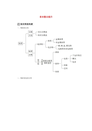 高中化学 第一章 物质及其变化章末整合提升学案 新人教版必修第一册-新人教版高一第一册化学学案