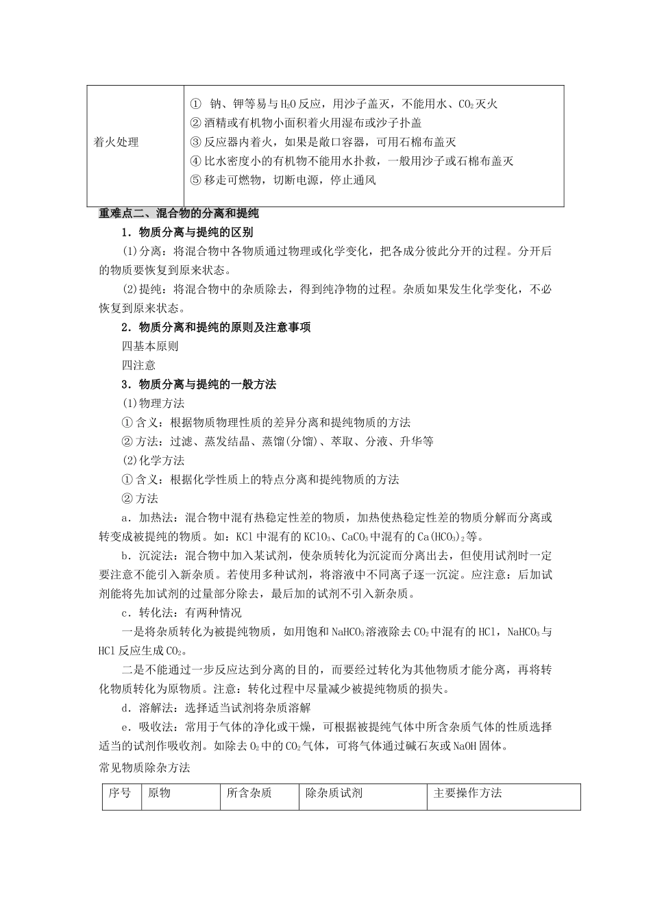 高中化学 物质提纯学案_第2页