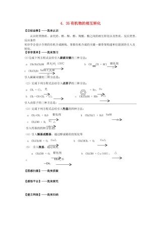 高中化学 4.35有机物的相互转化学案 苏教版选修5-苏教版高二选修5化学学案
