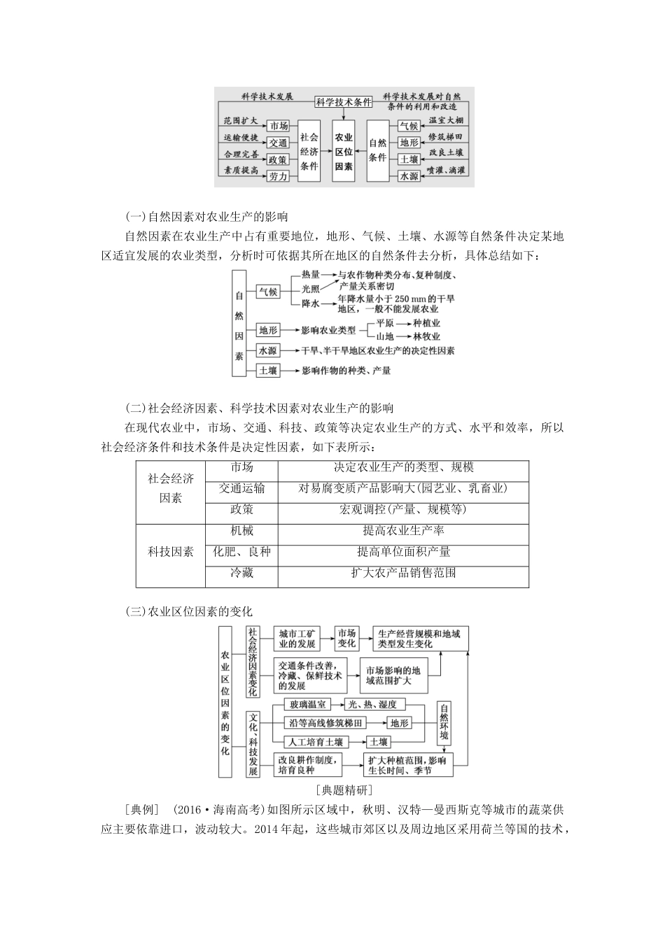 高考地理一轮复习 模块二 第三单元 产业活动与地理环境 第一讲 农业生产与地理环境学案（含解析）鲁教版-鲁教版高三全册地理学案_第3页