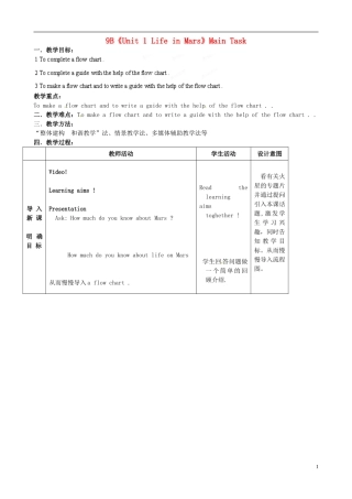 江苏省宜兴市屺亭中学九年级英语下册-9B《Unit-1-Life-in-Mars》Main-Task教案-牛津版