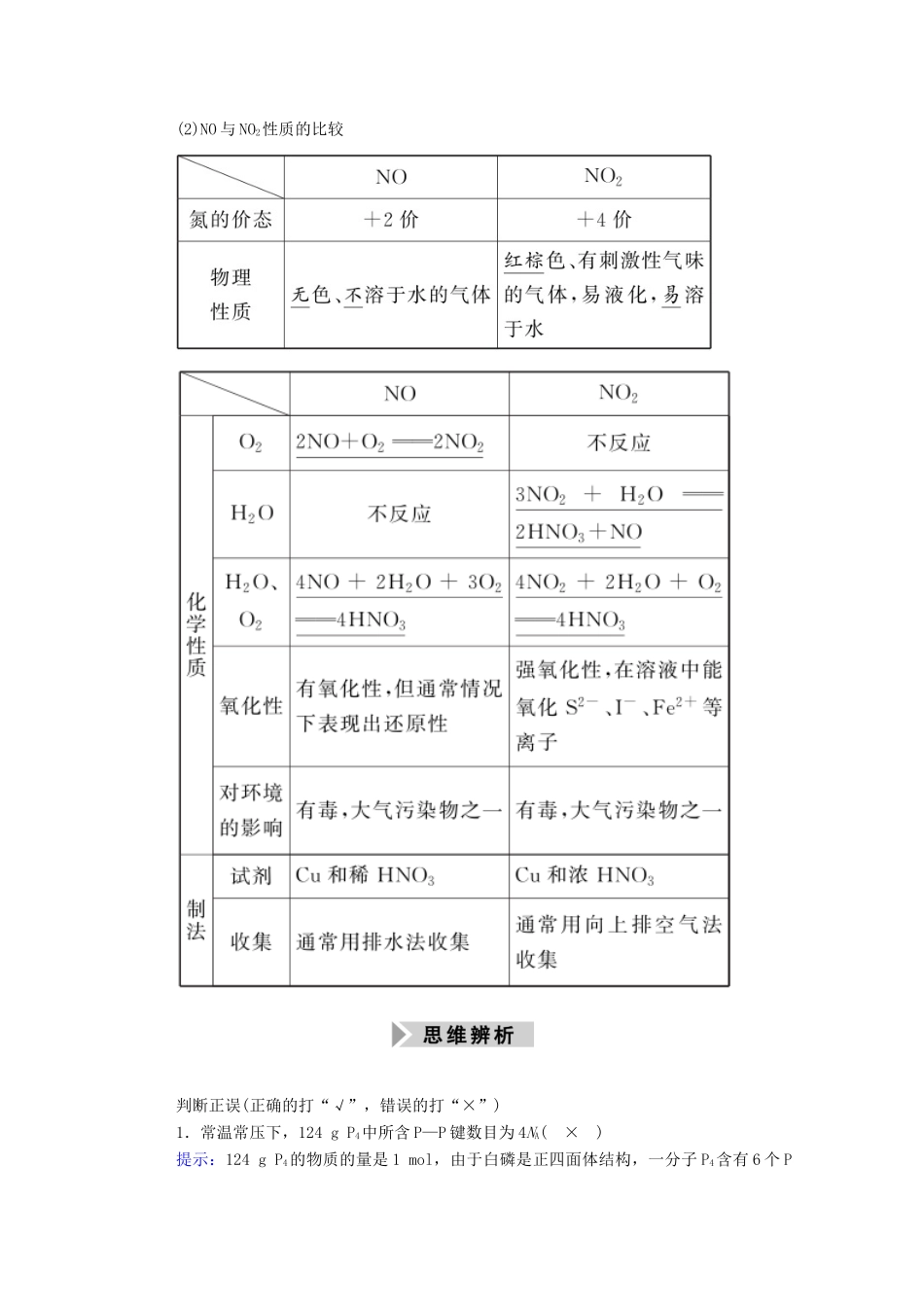 高考化学一轮复习 第四章 非金属及其化合物 第四节 氮及其重要化合物学案 新人教版-新人教版高三全册化学学案_第2页