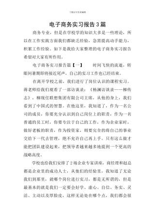 电子商务实习报告3篇