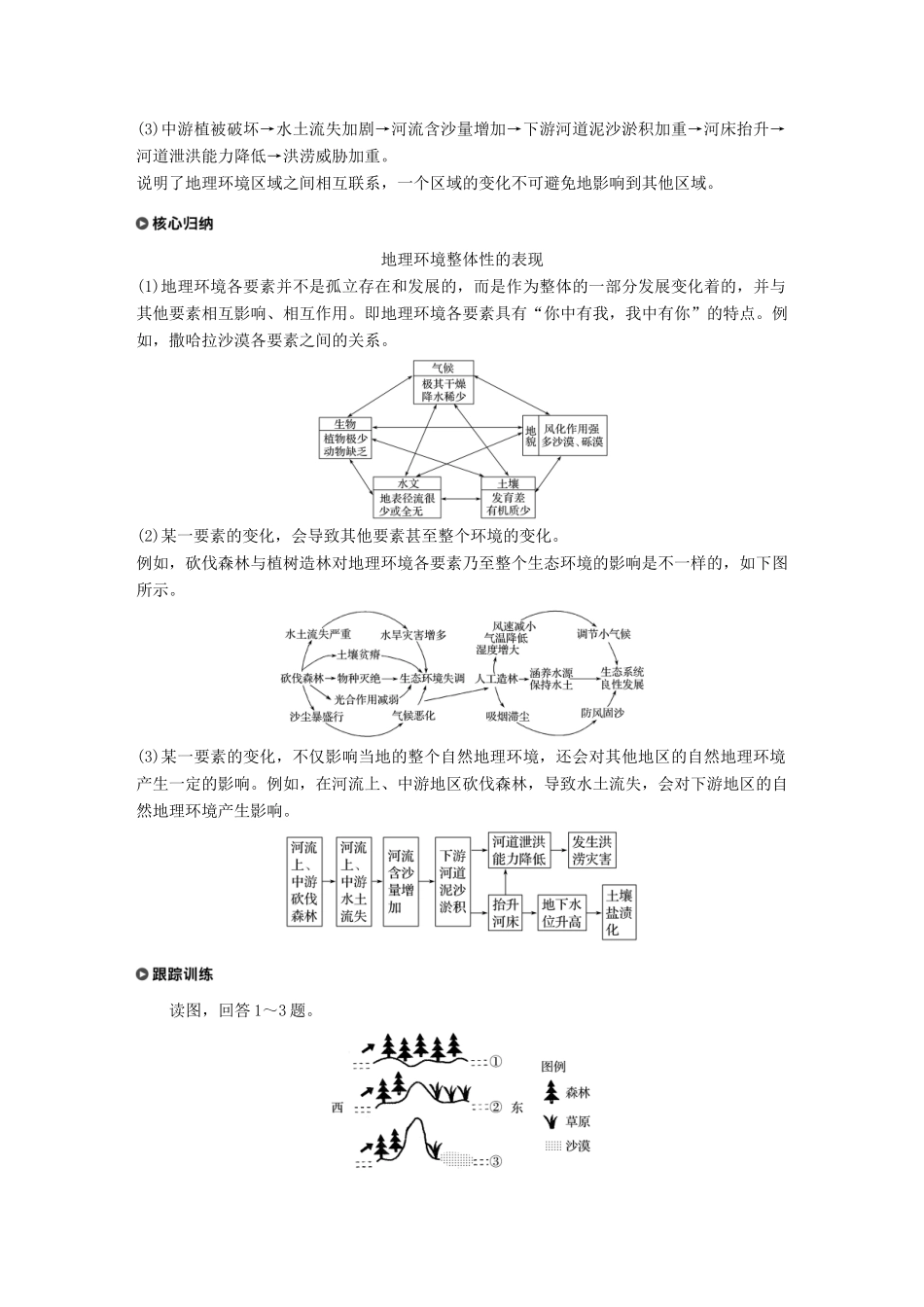 高中地理 第三章 地理环境的整体性和区域差异 第二节 地理环境的整体性和地域分异 第1课时学案 中图版必修1-中图版高一必修1地理学案_第3页