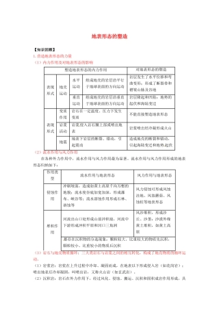 高三地理一轮复习 地表形态的塑造学案（含解析）-人教版高三全册地理学案