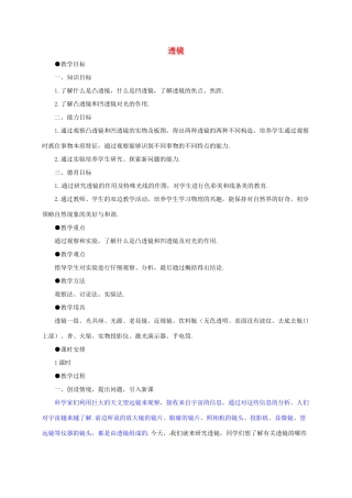 河南省郑州市中考物理《透镜及其应用》复习教案-人教版初中九年级全册物理教案