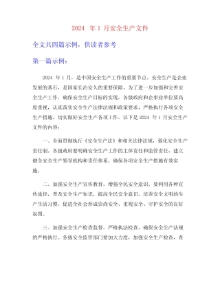 2024年1月安全生产文件
