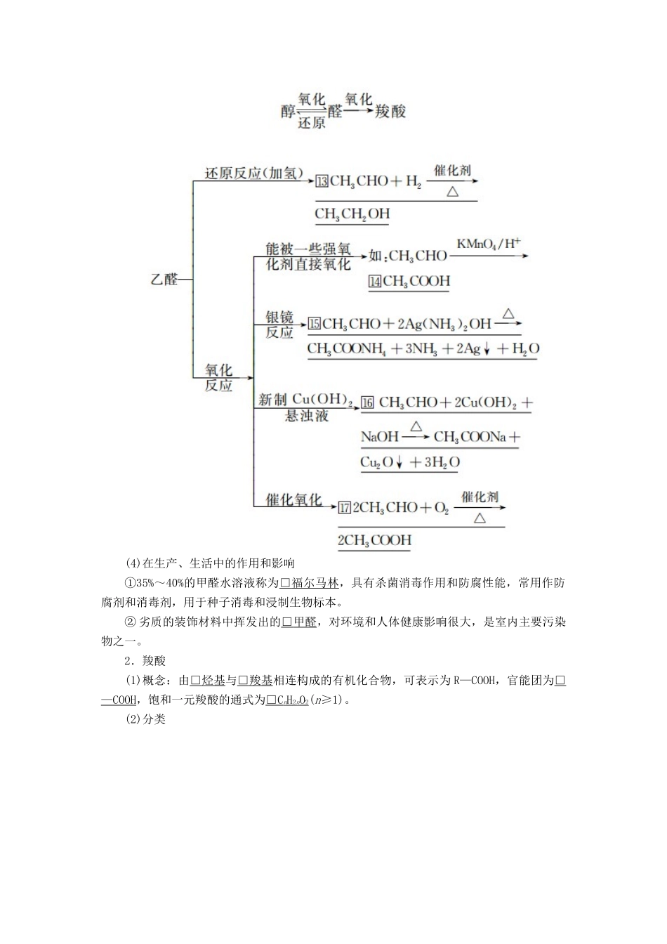 高考化学一轮总复习 第十三章 第42讲 醛 羧酸 酯学案（含解析）-人教版高三全册化学学案_第2页