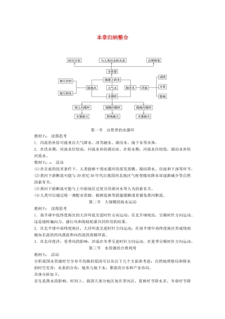 高中地理 第三章 地球上的水本章归纳整合学案 新人教版必修1-新人教版高一必修1地理学案
