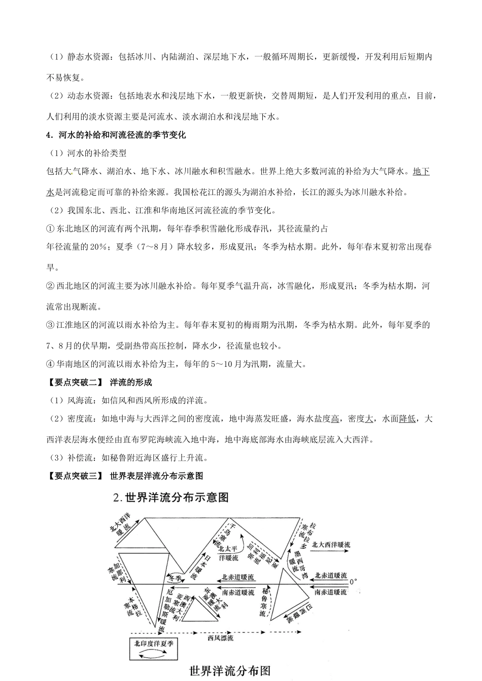高中地理 2.3《水循环和洋流》导学案 中图版必修1-中图版高一必修1地理学案_第3页