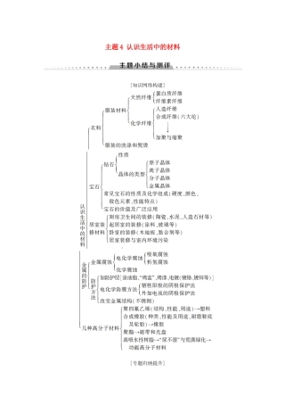 高中化学 主题4 认识生活中的材料主题小结与测评学案 鲁科版选修1-鲁科版高二选修1化学学案