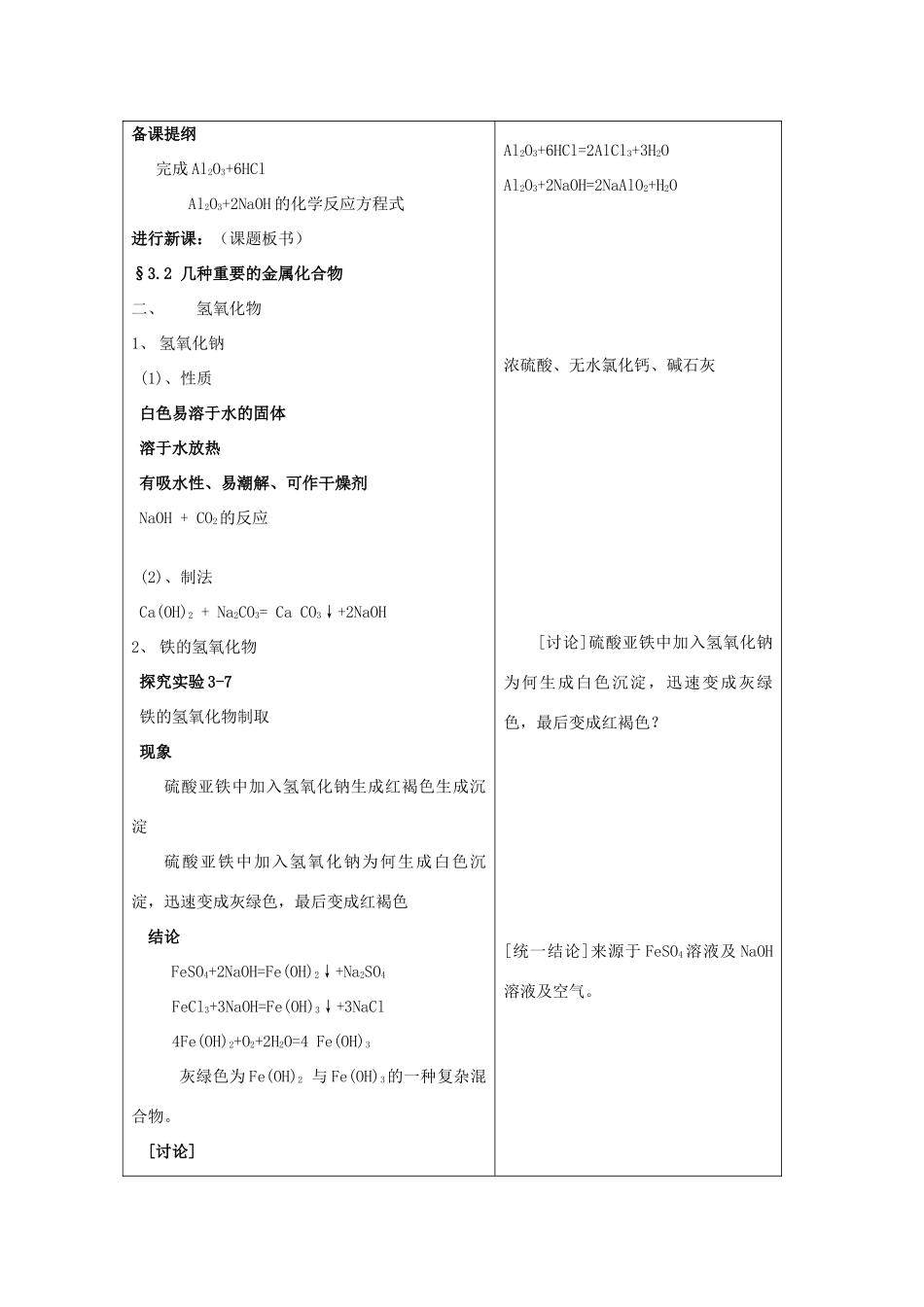 高中化学 《几种重要的金属化合物》学案14（第二课时） 新人教版必修1_第2页
