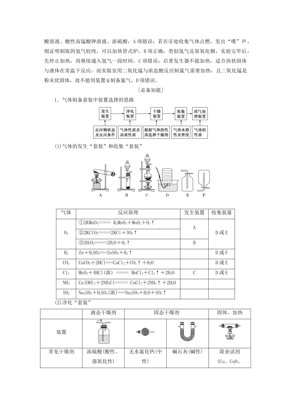 高三化学 第十章 第三节 物质的制备学案 新人教版-新人教版高三全册化学学案_第2页