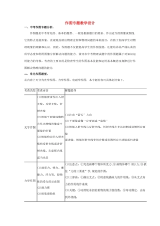 湖北省黄冈市中考物理专题复习《作图专题》教学设计2-人教版初中九年级全册物理教案