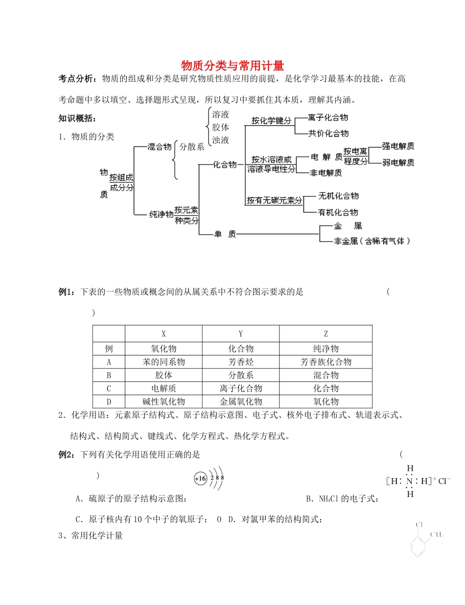 高中化学 2.1《物质的分类》学案24 新人教版必修1_第1页