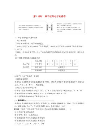 高中化学 第一章 物质结构 元素周期律 第二节 元素周期律 第1课时 原子核外电子的排布学案 新人教版必修2-新人教版高一必修2化学学案