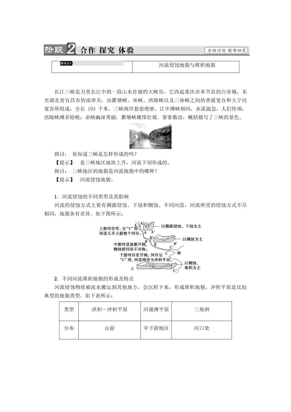 高中地理 第4章 地表形态的塑造 第3节 河流地貌的发育学案 新人教版必修1-新人教版高一必修1地理学案_第3页
