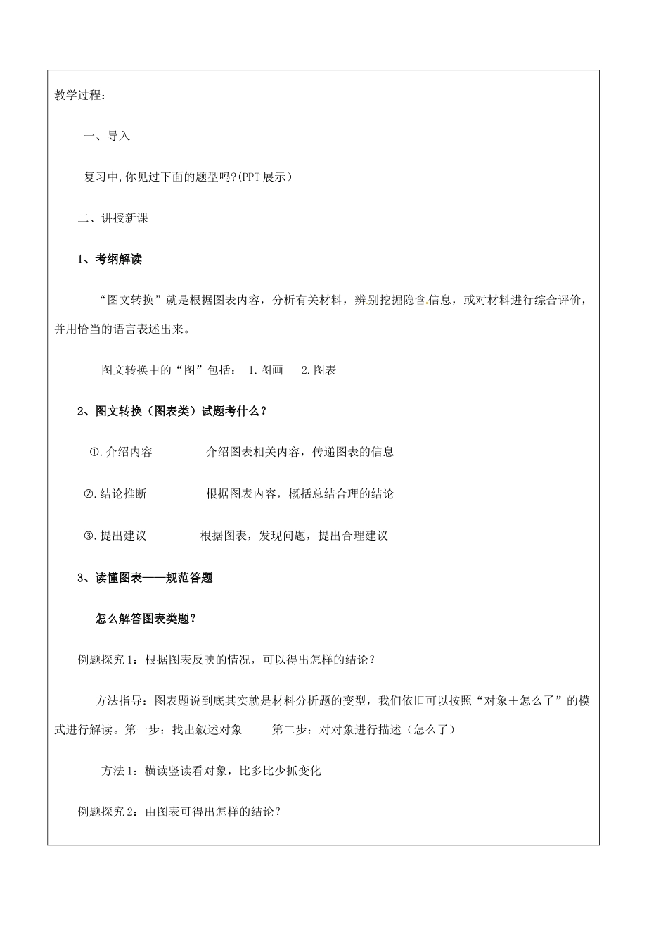 （原新金龙、新宇中学）中考语文 图文转换之图表类复习教案-人教版初中九年级全册语文教案_第2页
