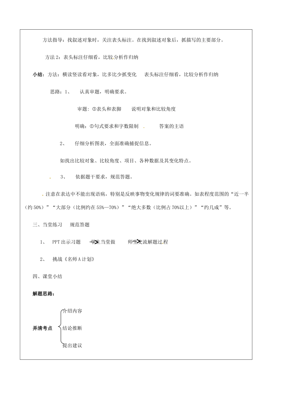 （原新金龙、新宇中学）中考语文 图文转换之图表类复习教案-人教版初中九年级全册语文教案_第3页