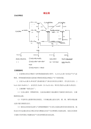 高三化学二轮复习 碱金属学案-人教版高三全册化学学案